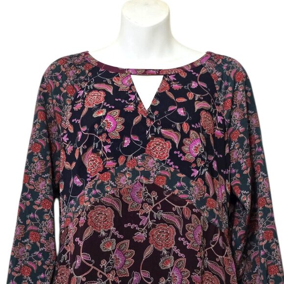 Cabi Festive Long Sleeve Floral Boho Maxi Dress Sz S - Picture 4 of 11